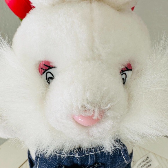 VTG 13" Circus Circus Las Vegas Reno Bunny Rabbit Stuffed Animal Plush Overalls - Picture 10 of 10